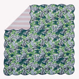 Flat view of the Bar Harbor 3pc reversible bed set showing a corner of the reverse pattern.
