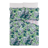 Bar Harbor 3pc reversible bed set on a bed with pillows