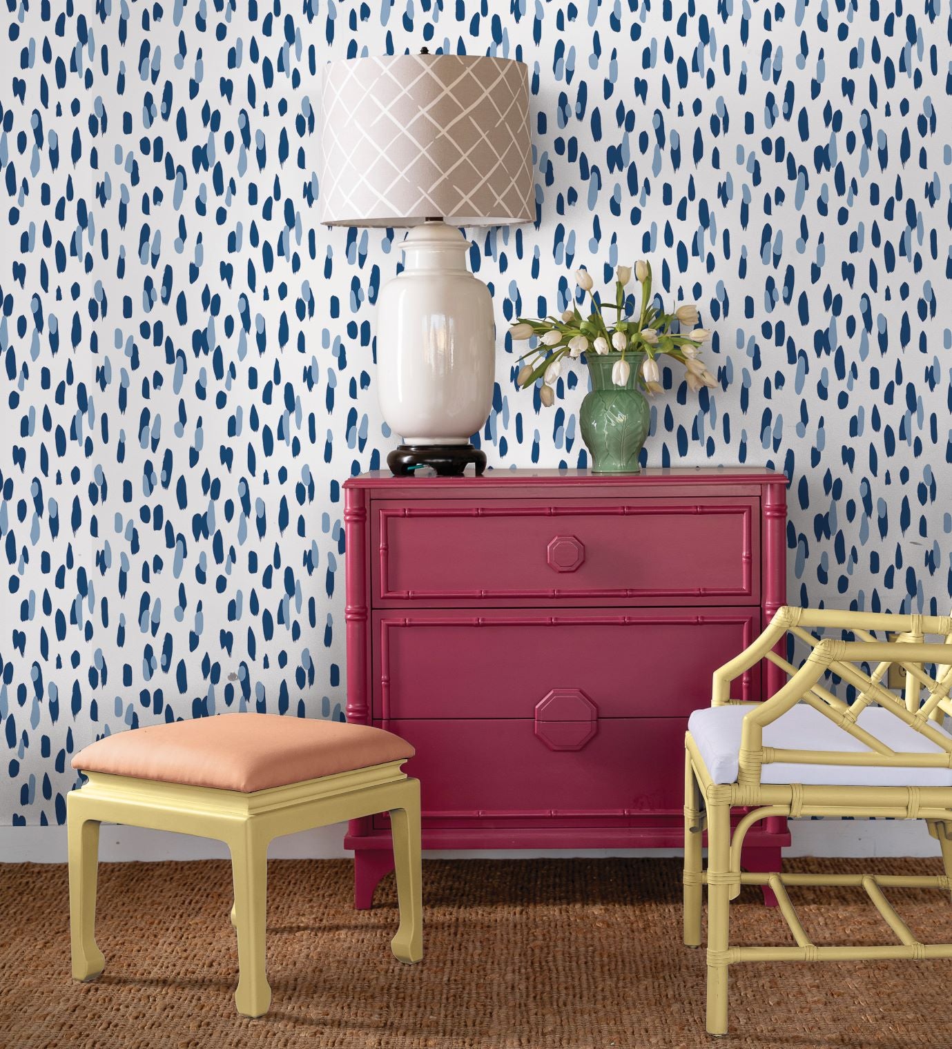 Rifle Paper Co Willowberry Peel  Stick Wallpaper  Navy Blue  US Wall  Decor
