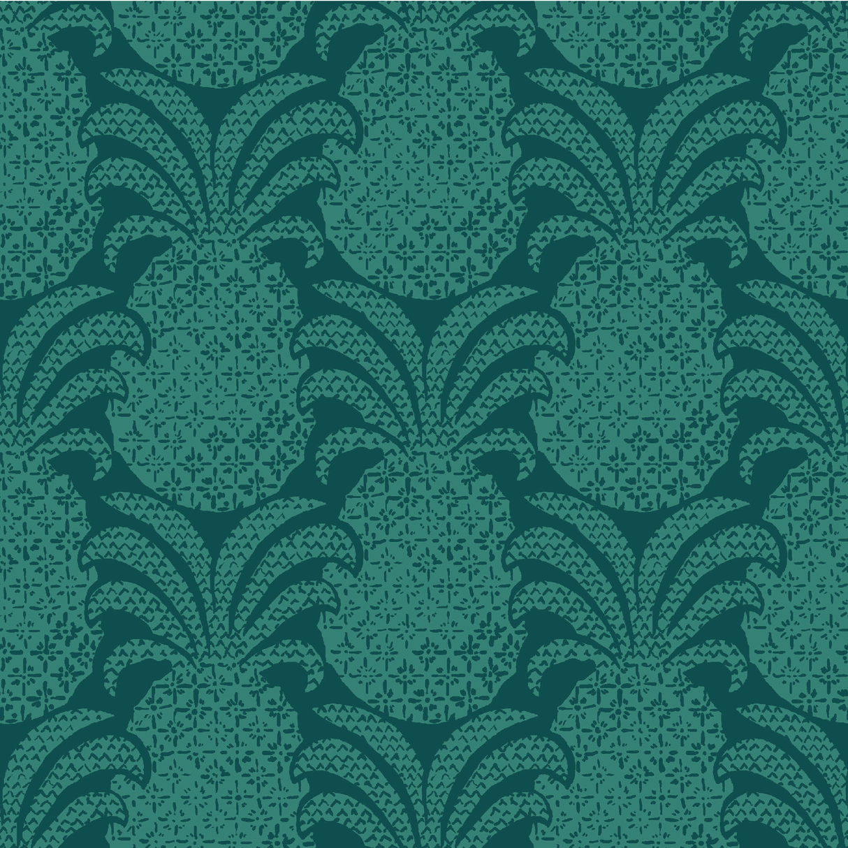 Round Hill Jungle Green Fabric Sample