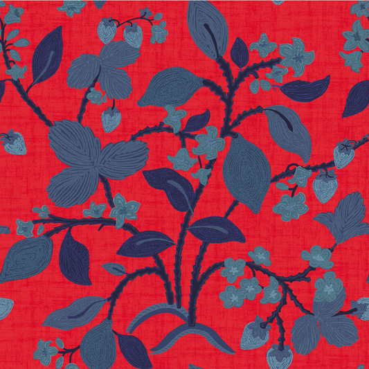 Strawberry Hill Deep Red Fabric Sample