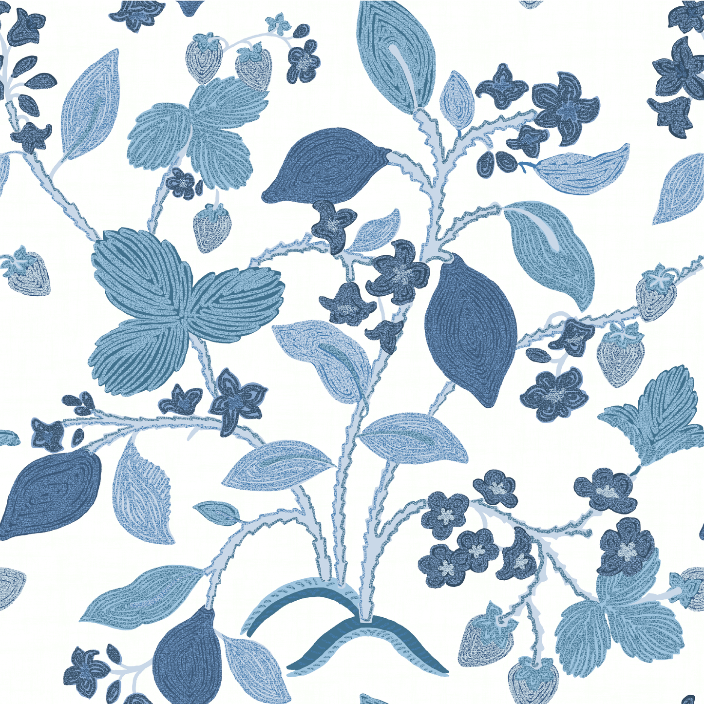 Strawberry Hill Navy Blue Fabric Sample