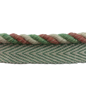 Knot’s Landing 1/4″ Cord with Flange Trim Sample Meadow Green