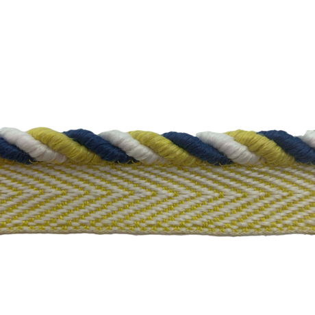 Knot’s Landing 1/4″ Cord with Flange Trim Sample Lemon Grove Yellow