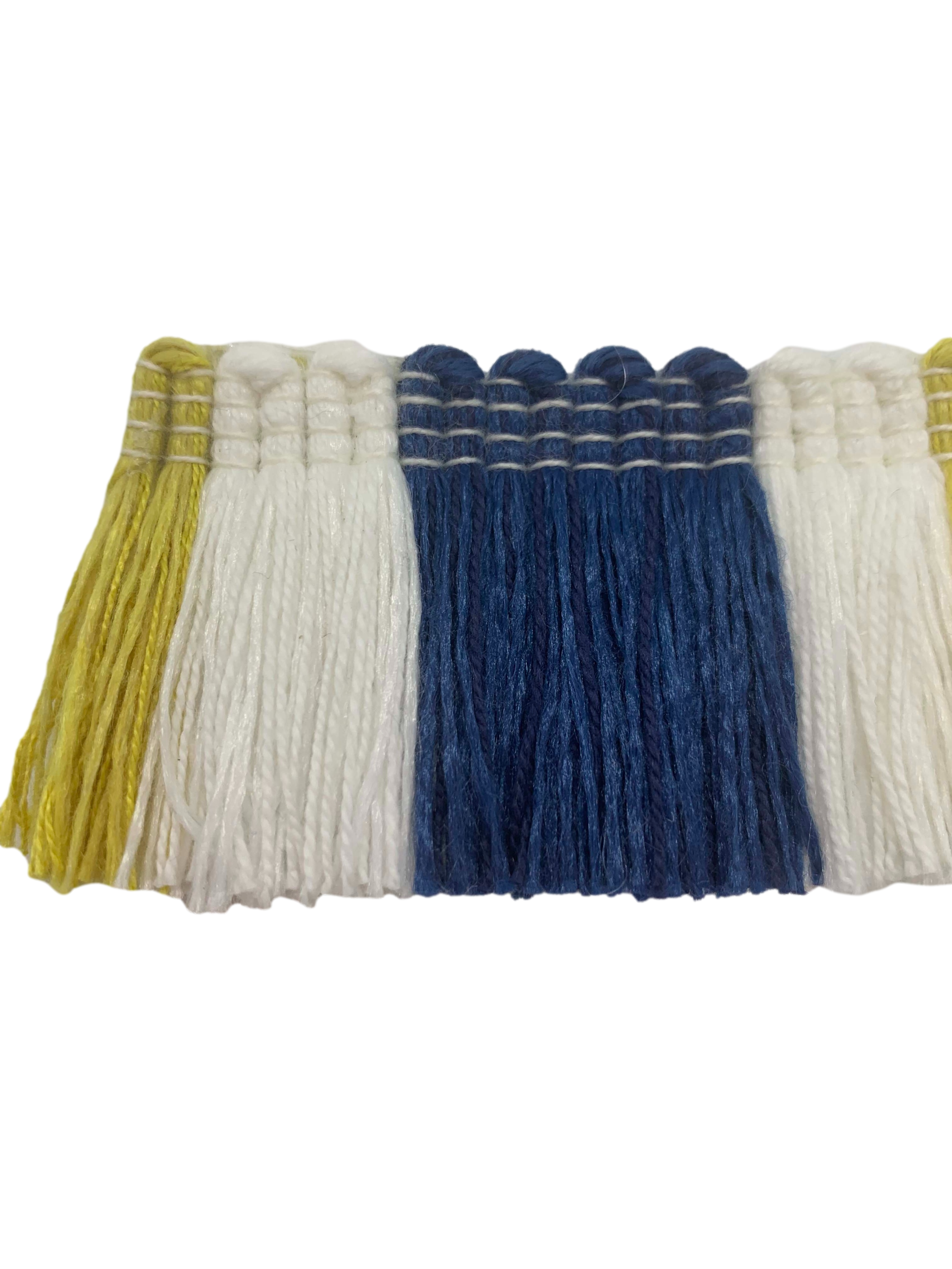 Map Cap Sample Tri-Color 1.75″ Brush Trim Sample | Lemon Grove Yellow – Madcap Cottage