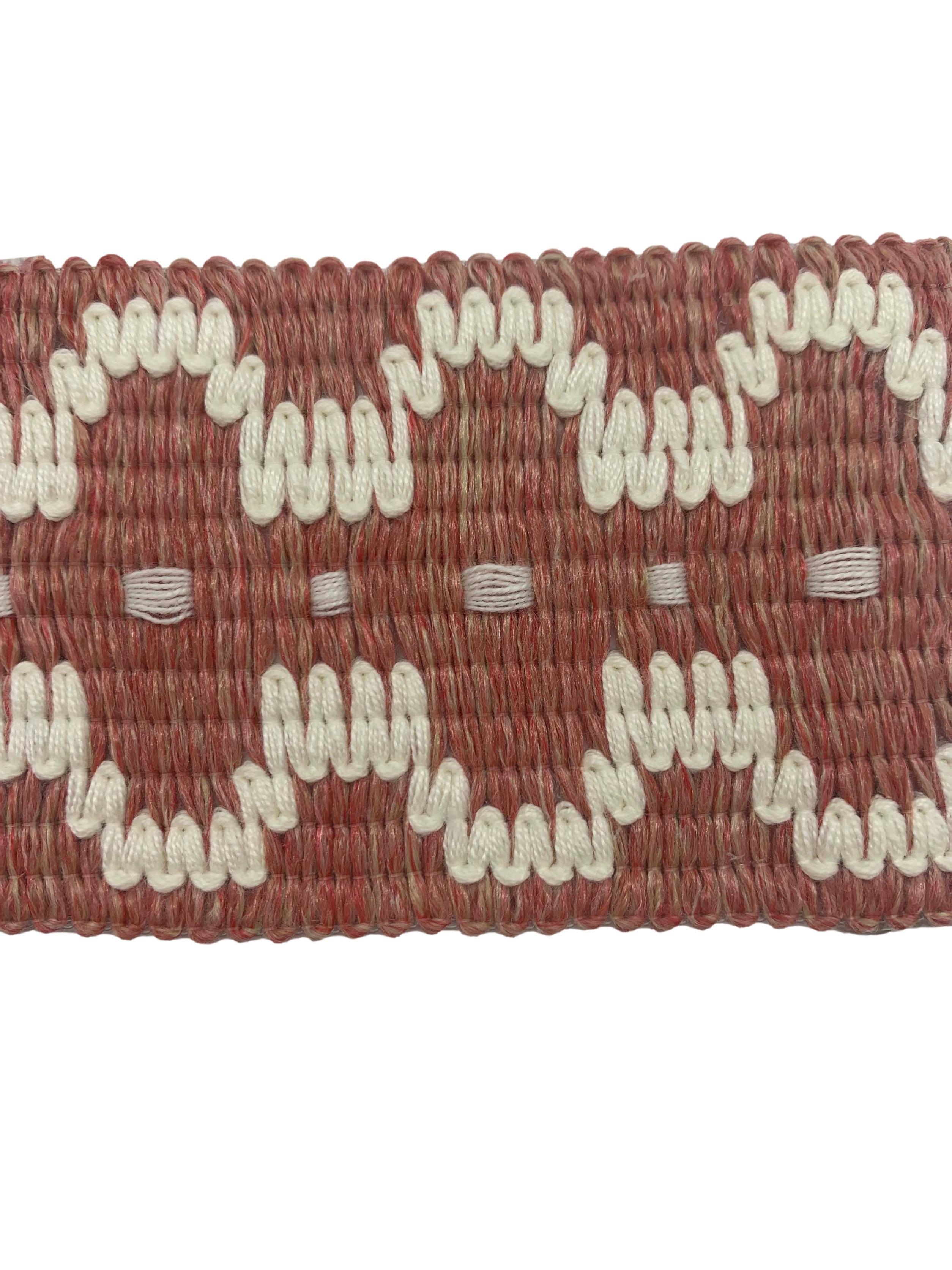 Map Cap Sample Summer in Crete 2.5″ Tape Trim Sample Southampton Pink – Madcap Cottage