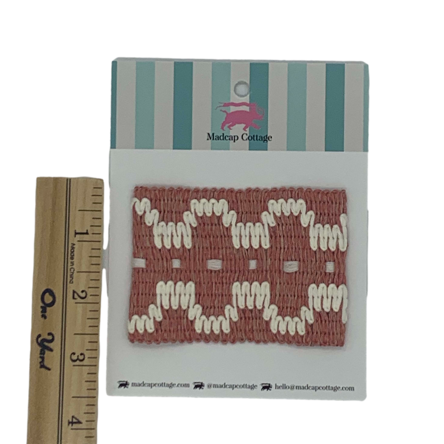 Summer in Crete 2.5″ Tape Trim Sample Southampton Pink