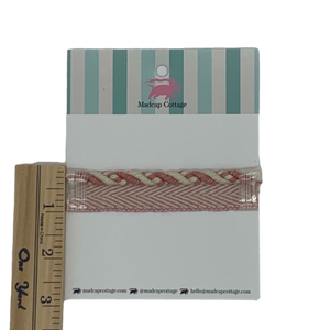 Knot’s Landing 1/4″ Cord with Flange Trim Sample Southampton Pink