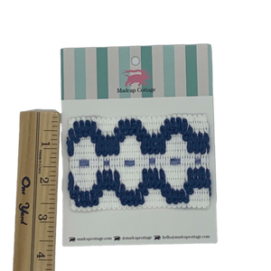 Summer in Crete 2.5″ Tape Trim Sample Navy