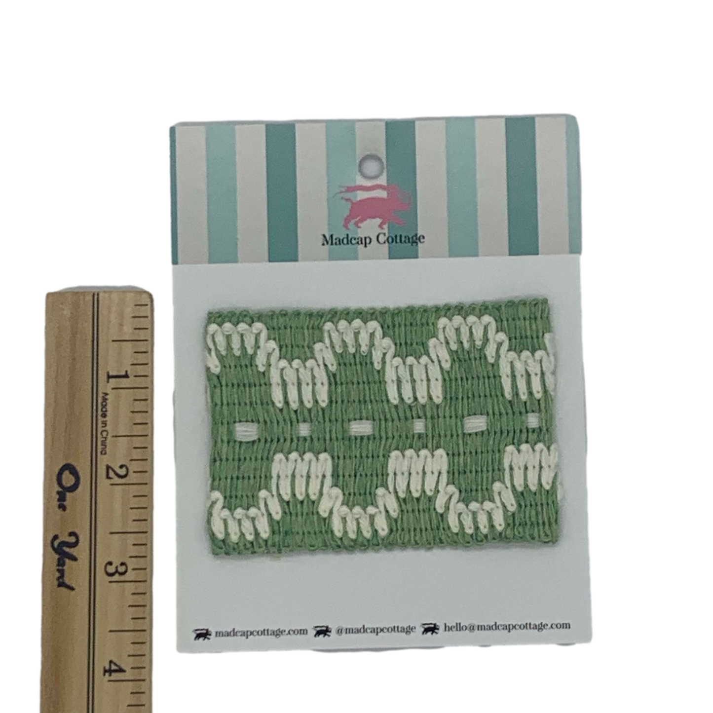 Summer in Crete 2.5″ Tape Trim Sample Barbados Green