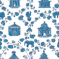 Into The Garden Ocean Blue Pre-Pasted Wallpaper