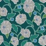 Jungle Garden Fabric - Teal Blue
