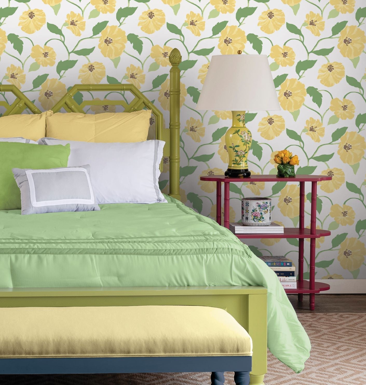 Jungle Garden Lemon Grove Yellow Peel & Stick Wallpaper Sample
