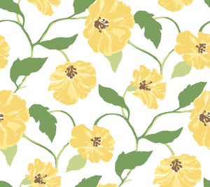 Jungle Garden Lemon Grove Yellow Peel & Stick Wallpaper Sample