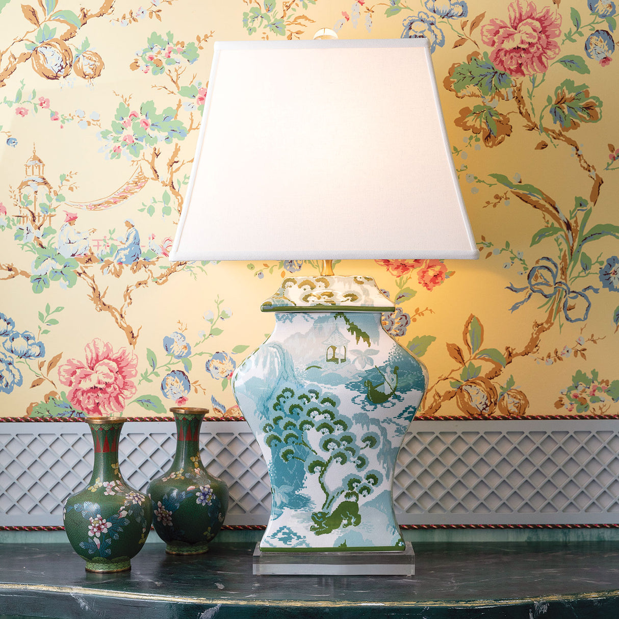 Old Peking Celadon Table Lamp