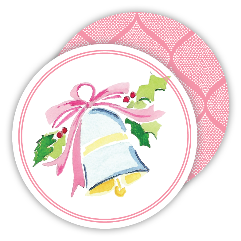 Christmas Bell Round Paper Coasters