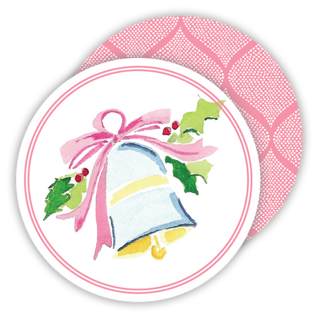 Christmas Bell Round Paper Coasters