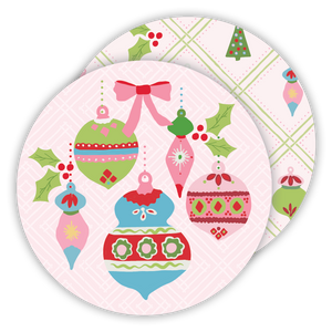 Darling Ornaments Round Paper Christmas Coasters