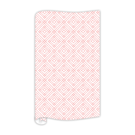 Island House Pink on White Bamboo-Print Wrapping Paper