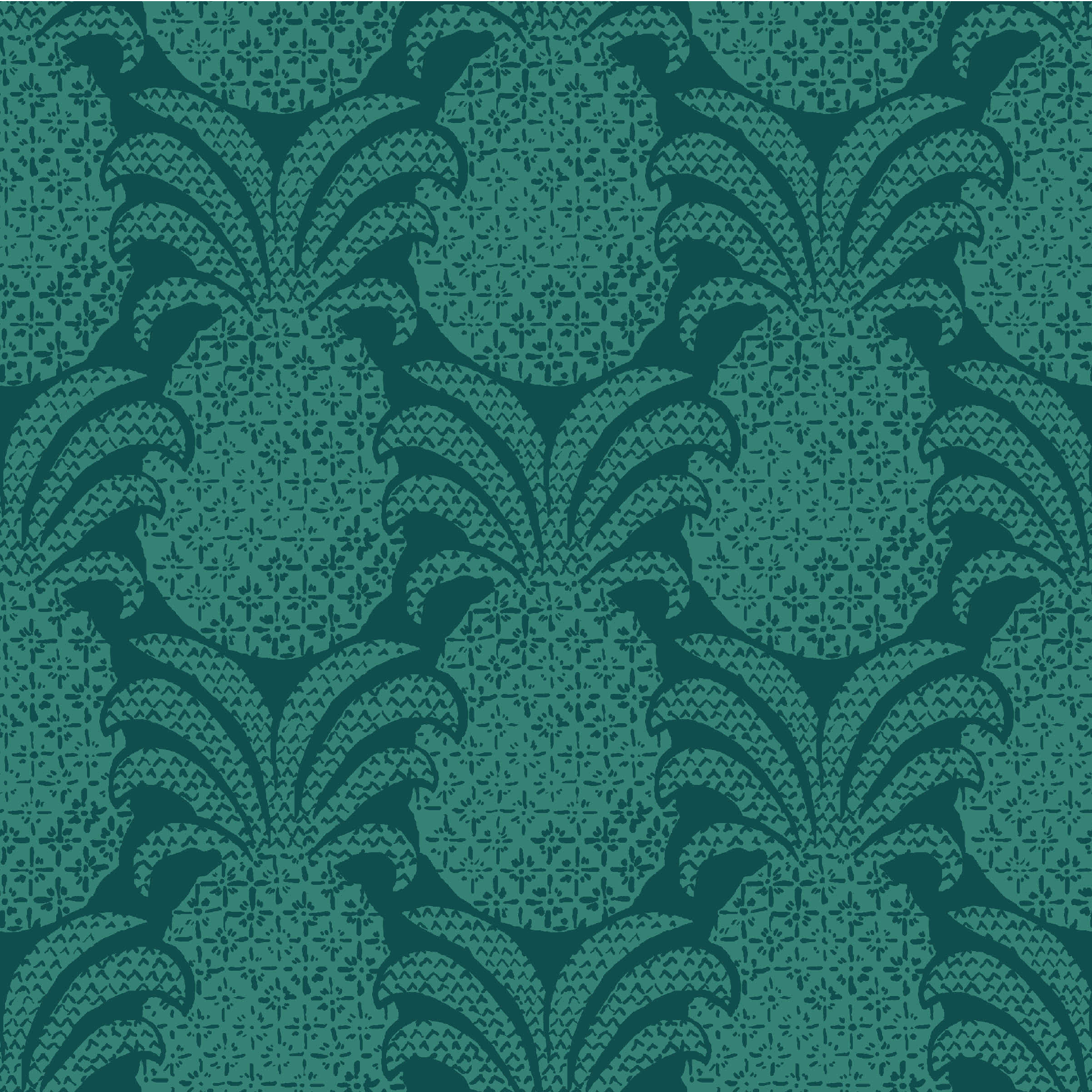 Green pineapple fabric with a lighter green pineapple motif