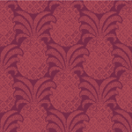 Red pineapple fabric with an orange pineapple motif