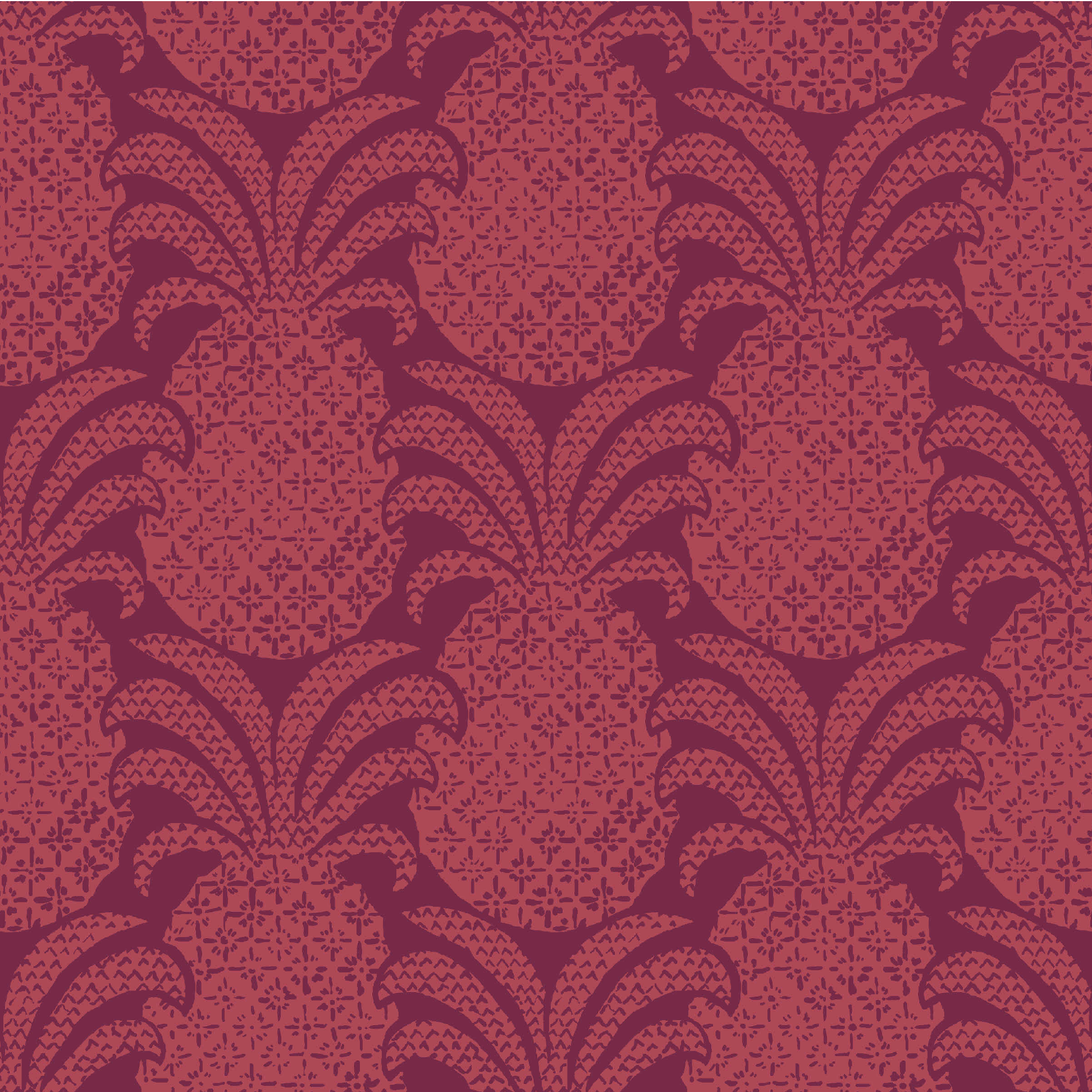 Red pineapple fabric with an orange pineapple motif