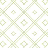 a green bamboo trellis fabric on a white background by madcap cottage