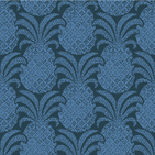 Navy pineapple fabric with a mid blue pineapple motif