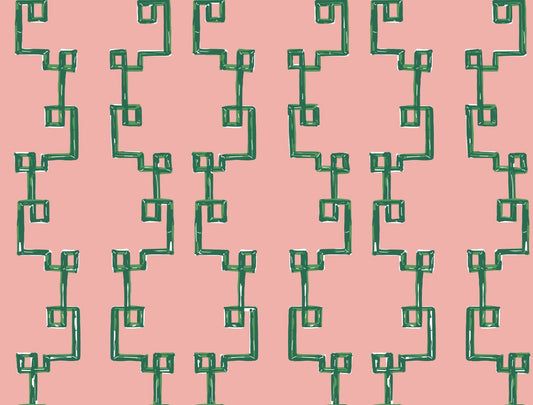 Bamboozled Bahama Pink Peel & Stick Wallpaper Sample