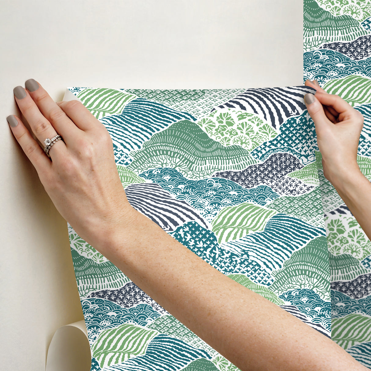 Shangri-La Palm Green Peel & Stick Wallpaper