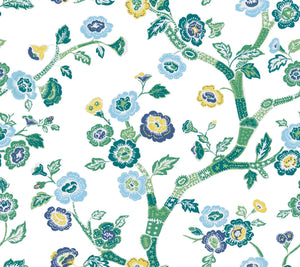 Temple Garden Barbados Green Peel & Stick Wallpaper Sample