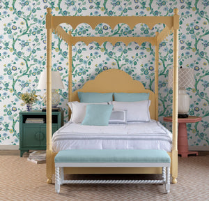 Temple Garden Barbados Green Peel & Stick Wallpaper Sample