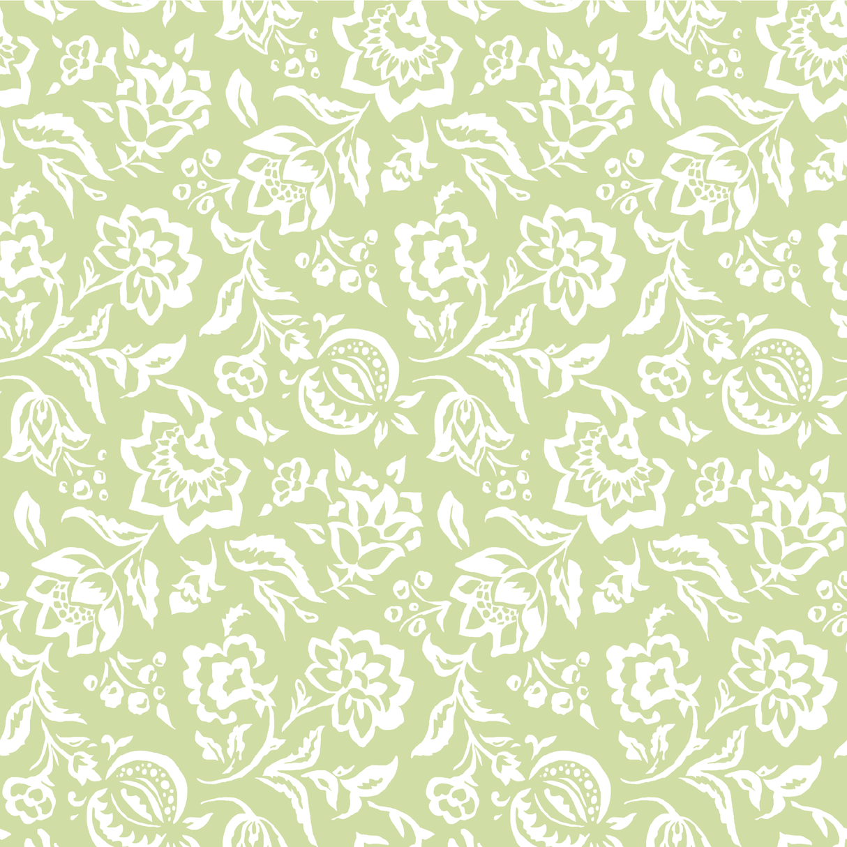 Hampton Court Meadow Green Fabric Sample