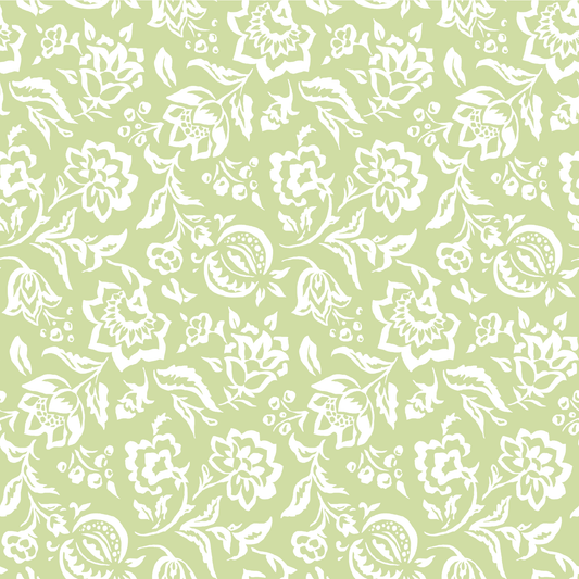 Hampton Court Meadow Green Fabric Sample