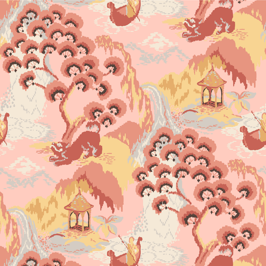 Old Peking Bahama Pink Fabric Sample