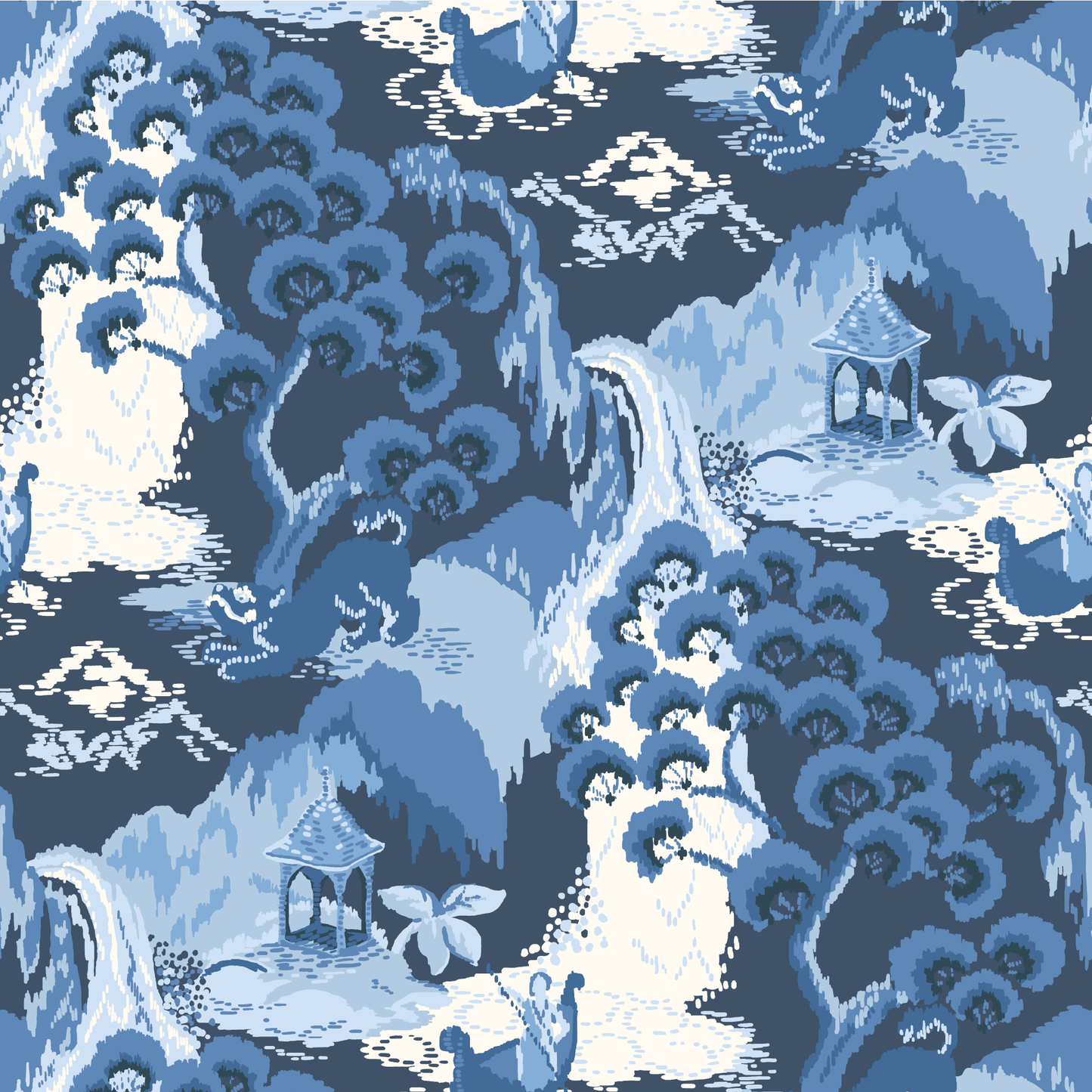 Old Peking Ocean Fabric Sample