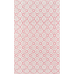 Seville wool pink and ivory patterned flatweave area rug with subtle woven motif and textured design.