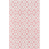Seville wool pink and ivory patterned flatweave area rug with subtle woven motif and textured design.
