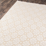 Seville wool yellow patterned flatweave area rug with subtle textured design.