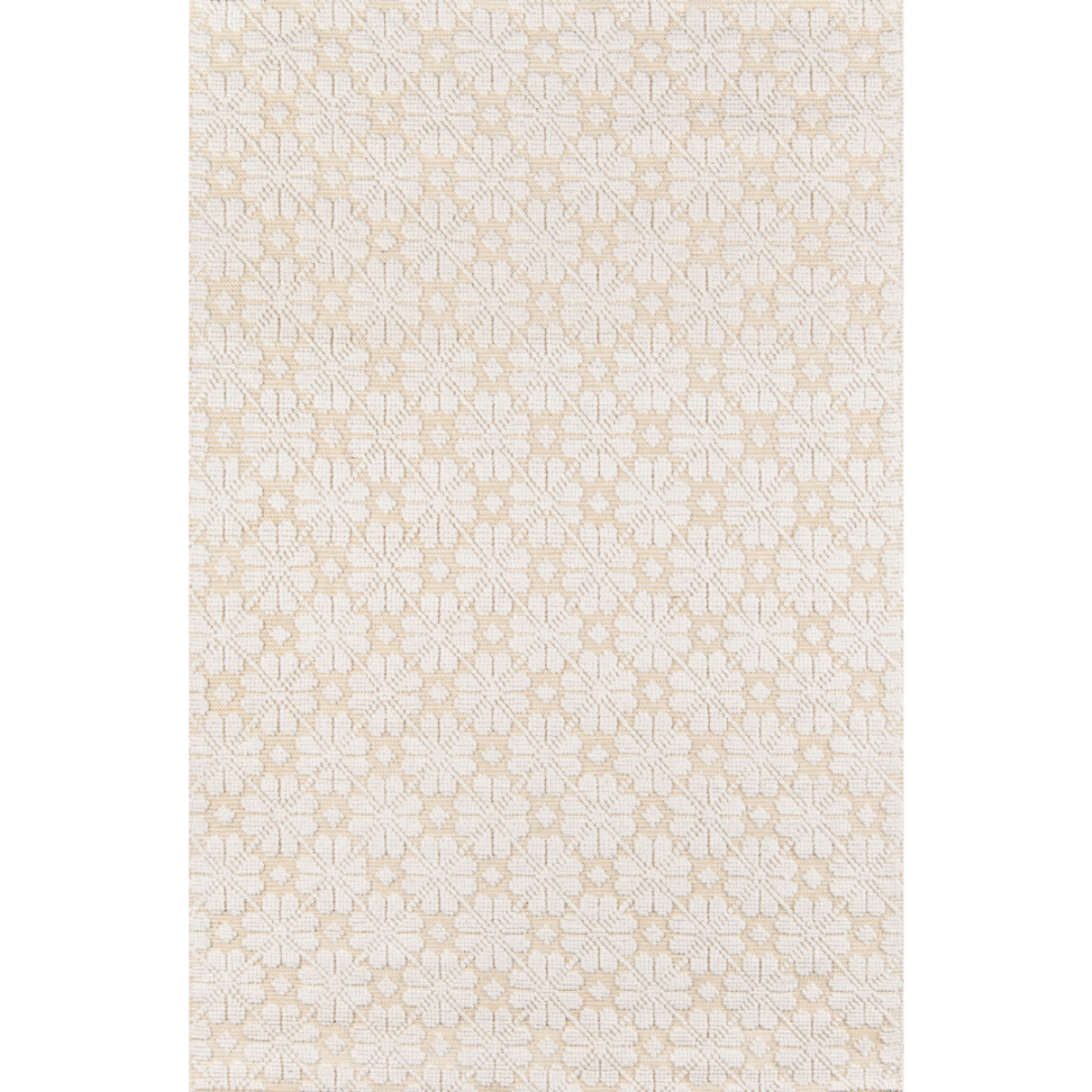 Seville wool yellow patterned flatweave area rug with subtle textured design.
