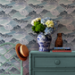 Shangri-La All Over Blue Wallpaper Sample