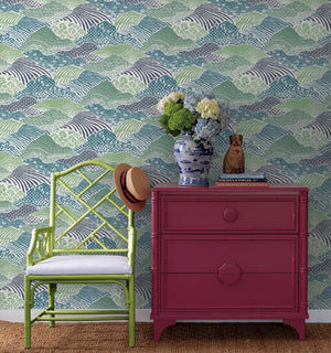 Shangri-La Palm Green Peel & Stick Wallpaper Sample