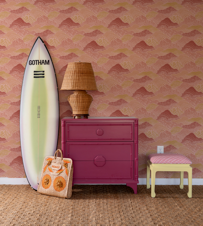 Shangri-La Pink Lemonade Wallpaper Sample