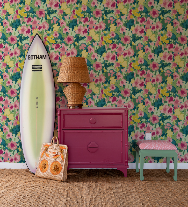 Sissinghurst Strawberry Pink Wallpaper