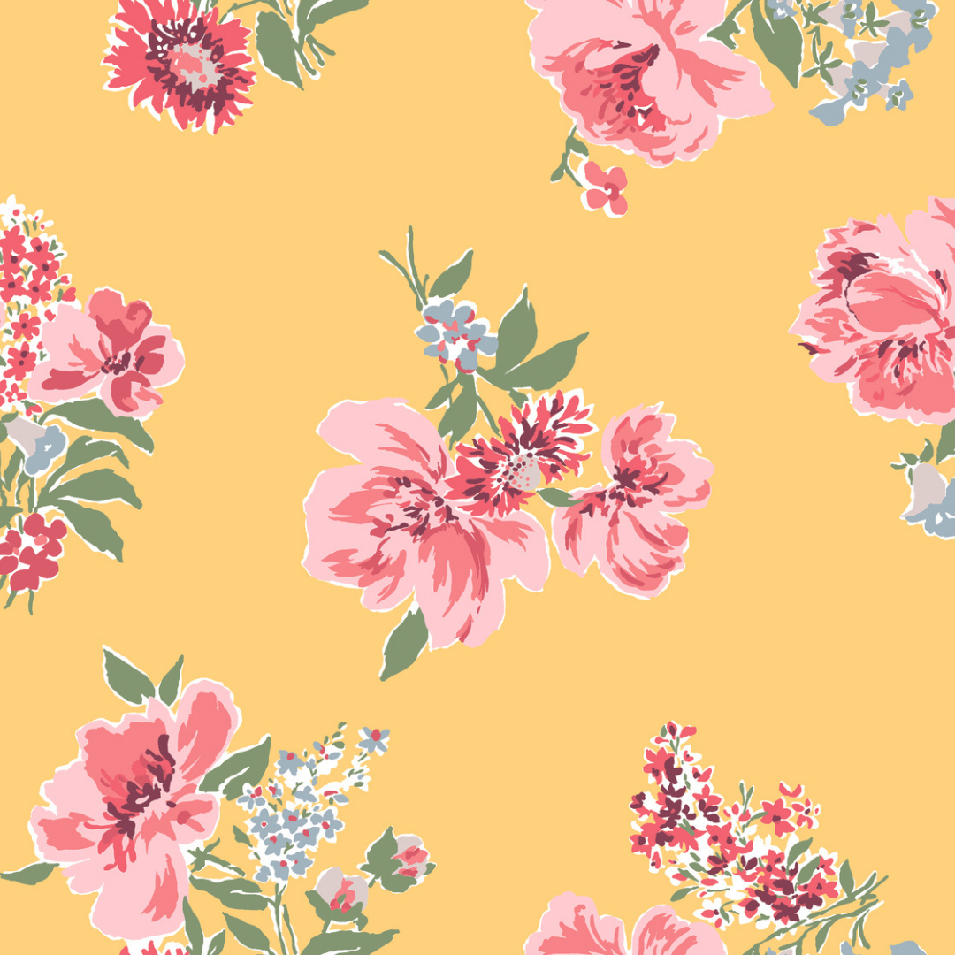 Swans Island Daffodil Yellow Floral Pre-Pasted Wallpaper Sample
