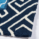 Temple Garden Wool Blue Area Rug