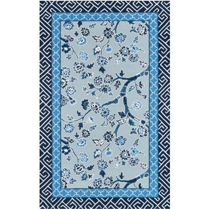 Temple Garden Navy Blue Area Rug