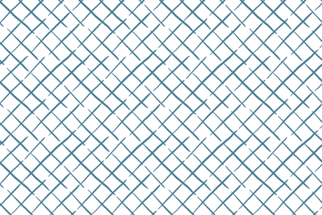 Mid Blue and white Fabric featuring a mid blue trellis pattern on a white background from Madcap Cottage