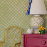 Bahama Court Meadow Green Wallpaper Sample