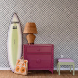 Bahama Court Reverse Navy Blue Wallpaper Sample